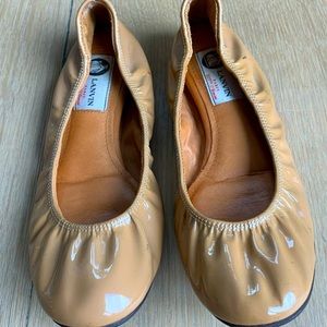 DESIGNER LANVIN Patent Leather Nude Ballet Flats